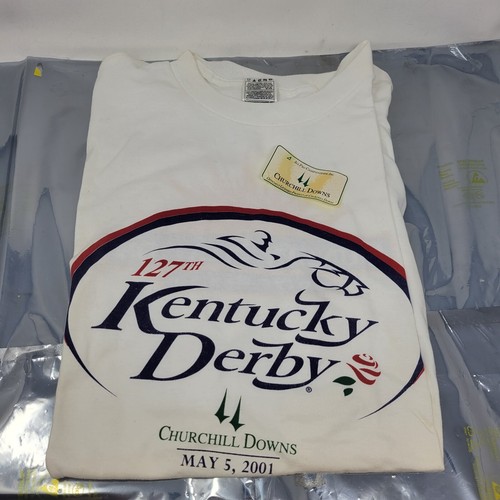 127th Kentucky Derby 2001 Churchill Downs White TShirt L 04146 eBay