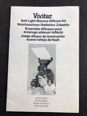Vivitar Soft Light Bounce Diffuser Kit Guide for 283 flash Owners Manual Instruc