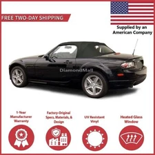 2006-2015 Mazda Miata Convertible Soft Top w/ DOT Approved Heated Glass, Black