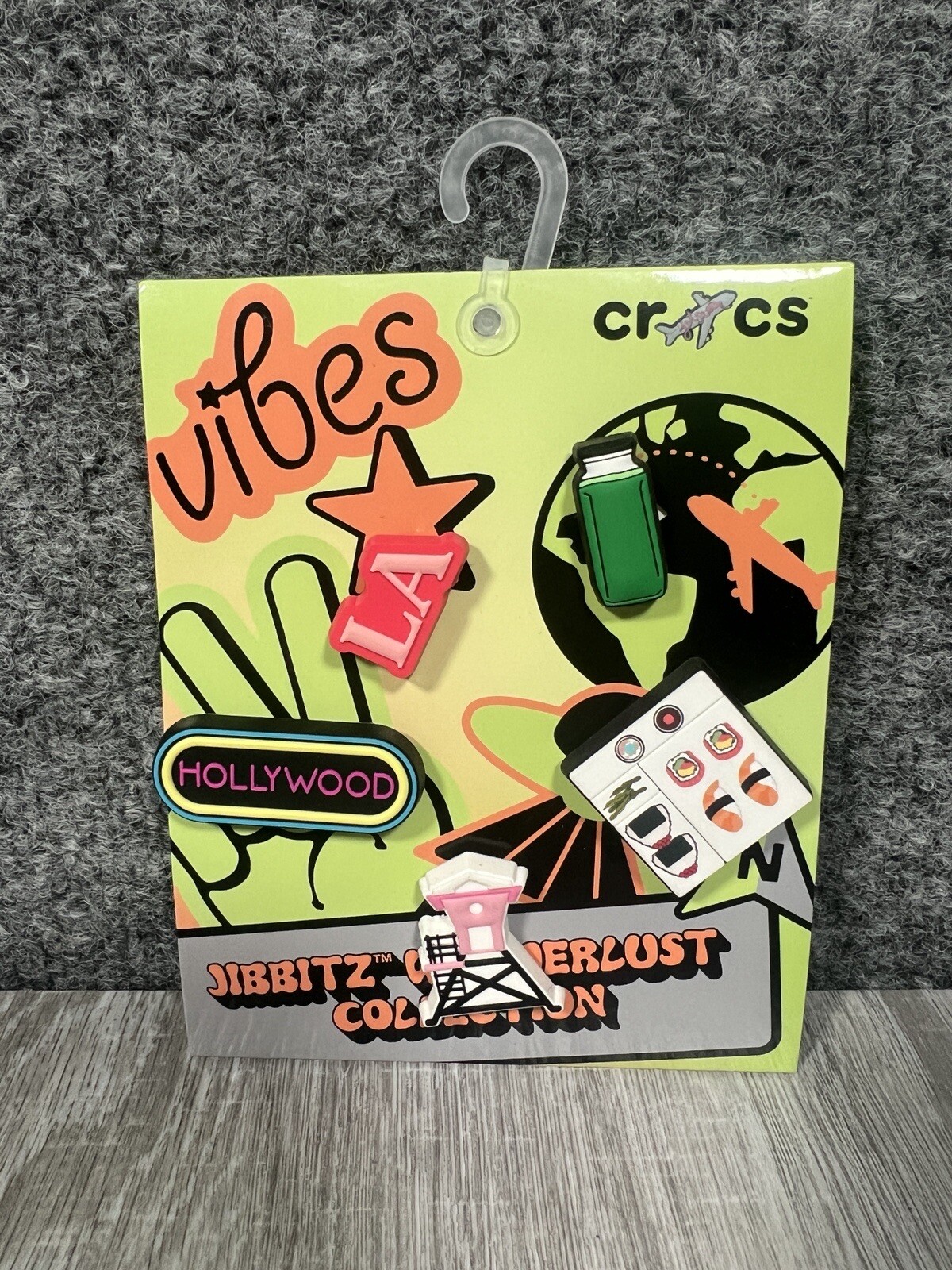 NEW Crocs Jibbitz Shoe Charms Los Angeles LA Wanderlust 5 Pack Hollywood Sushi