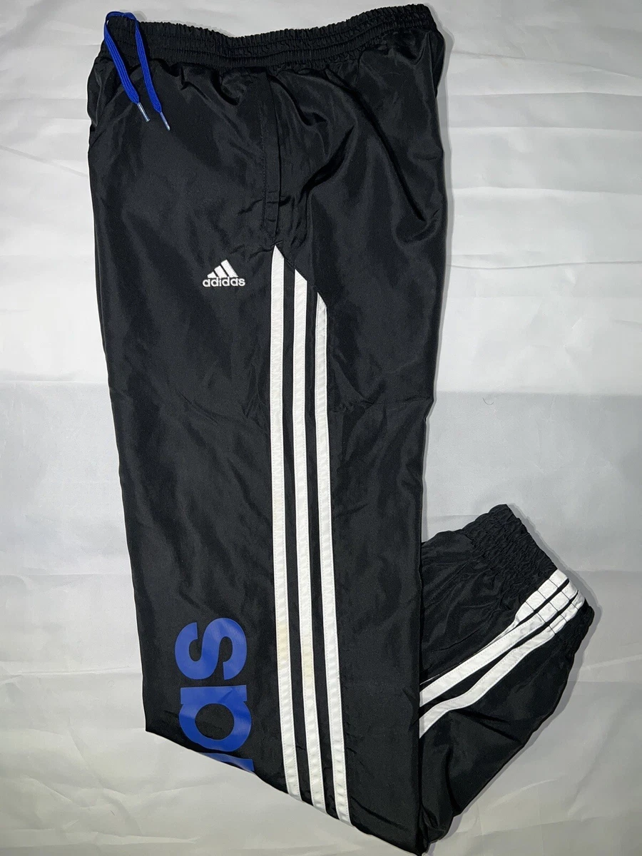 Boy’s Vintage Adidas Nylon Wind Track Athletic Warm Up Pants Windbreaker  Button