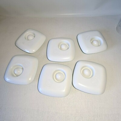 Lot De 6 Coquetiers Voluform – Décor Rosace Multicolore – Vintage Plastique – Occasion