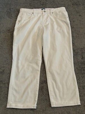 JAG Cecilia Mid Rise White Capri Pants Womens 14 Denim