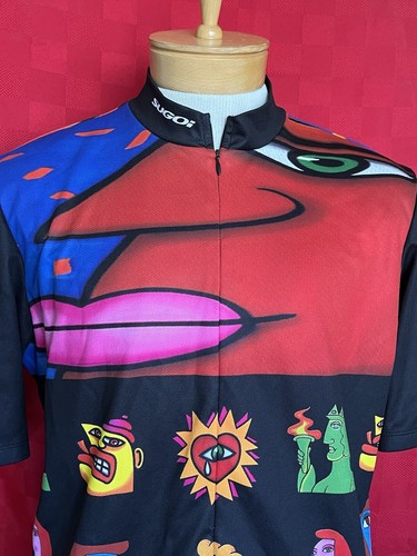 NEW SUGOI Vintage 1997 Joe Average Art Pop Size 2XL XXL Cycling Jersey Faces - Picture 5 of 16