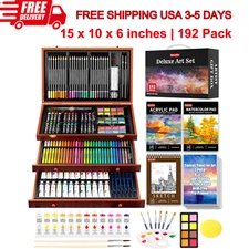 Soucolor Art Supplies, 192 Pack Deluxe Art Set Drawing Painting Supplies Art Kit
