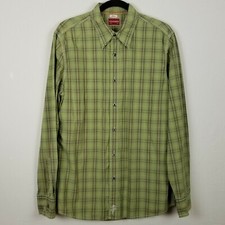 Tommy Hilfiger Denim green plaid long sleeved shirt size Medium