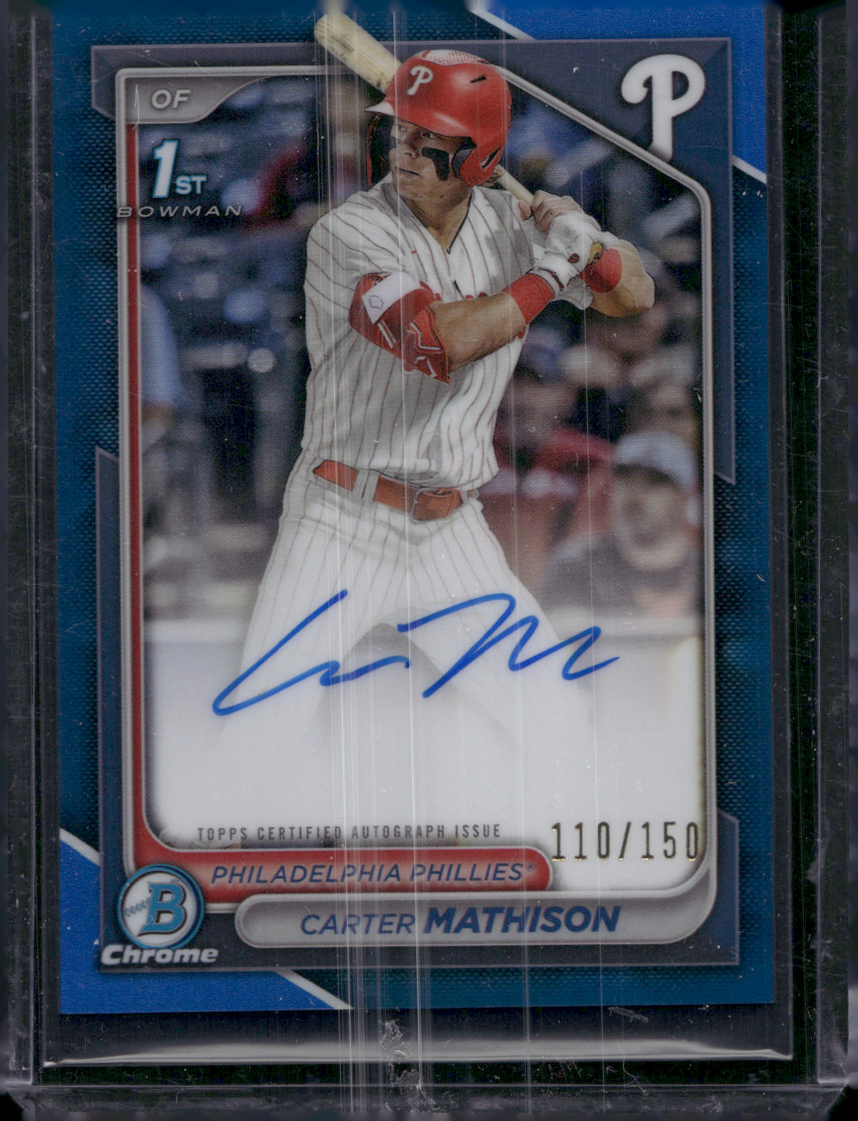 2024 Bowman Draft Chrome #CPA-CMA Carter Mathison 1st Blue Auto /150
