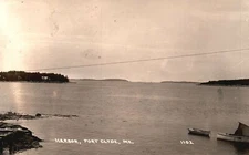 1940 Harbor United States Marina Port Clyde Maine ME RPPC Vintage Postcard