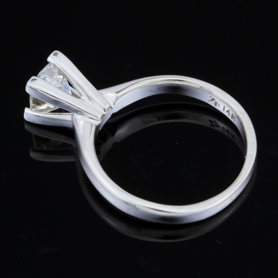 .69 carat VVS2 Princess Cut Diamond Solitaire Wedding Ring 14k White