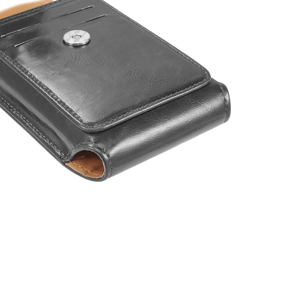 Funda con clip para cinturón de cuero para iPhone 16 15 14 13 12 11 Pro 7+ 8+ Max XR XS Foto 4 de 4