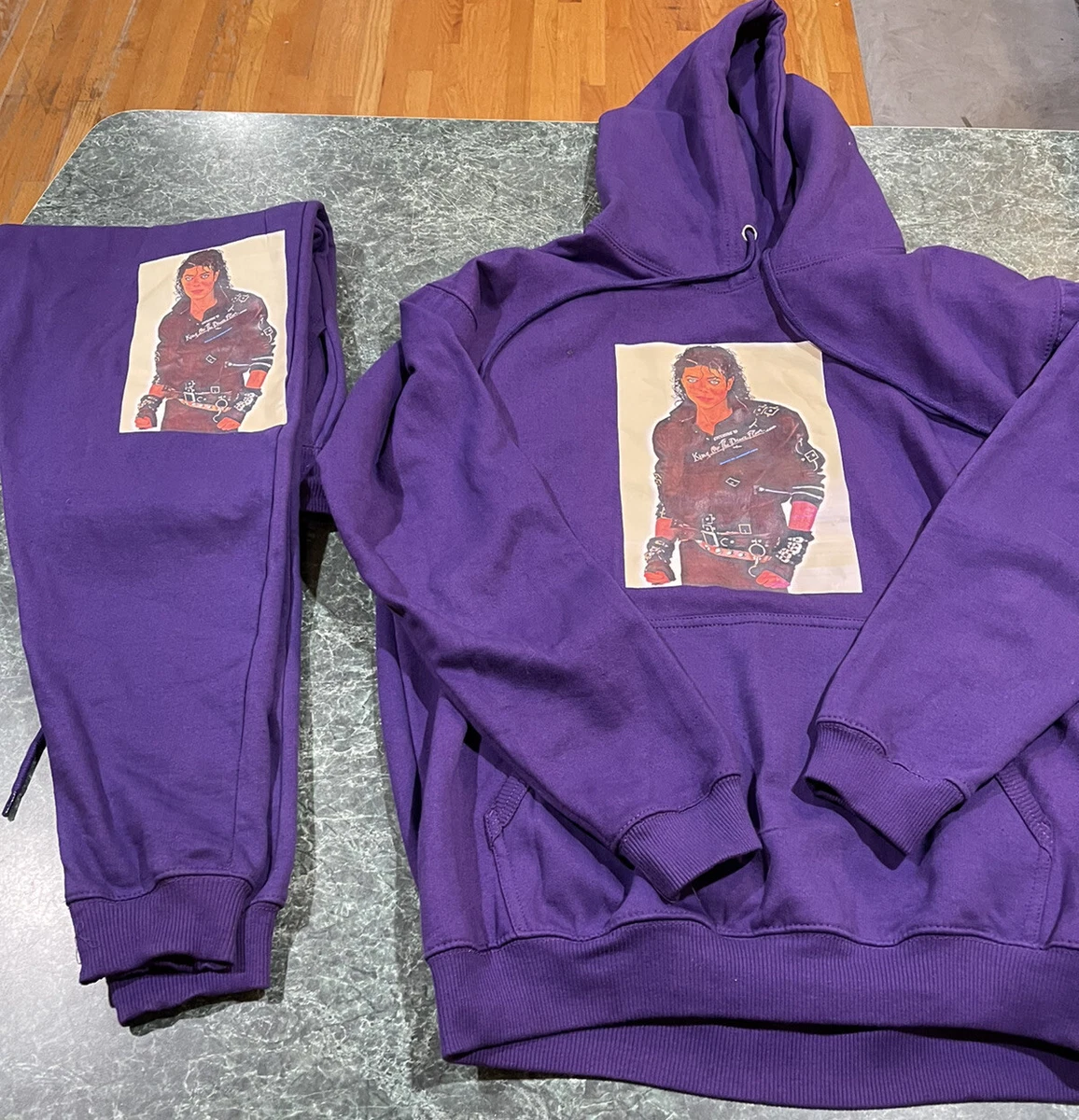 Michael Jackson King Of The Dance Floor Purple Sweatsuit Adult Size Large RARE
