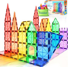 Magnetic Tiles Kids Toys STEM Magnet Toys for Toddler Magnetic Blocks Buildin...