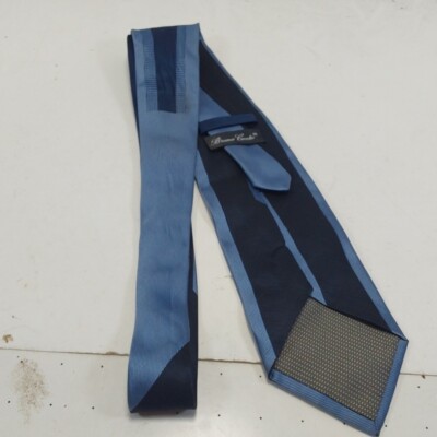 Bruno Conte Men's Tie Set Royal Blue Blue Striped 100% Silk 60