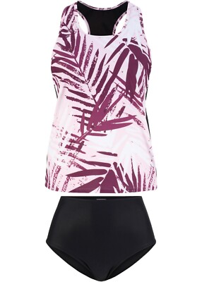 TANKINI NEU! Gr. 36 38 40 42 44 46 48 50 52 54 BREITER SLIP HOHE TAILLE SOFTCUPS