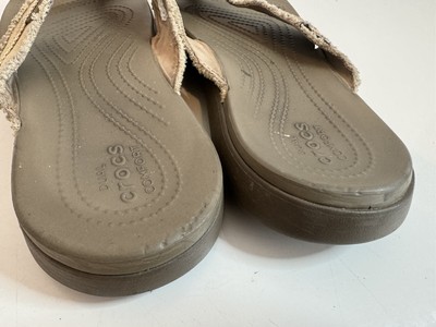 Crocs Dual Comfort Khaki Fabric Canvas Flip Flops Sandals Men’s Sz 10M US/43EU Crocs Dual Comfort Men main image 4