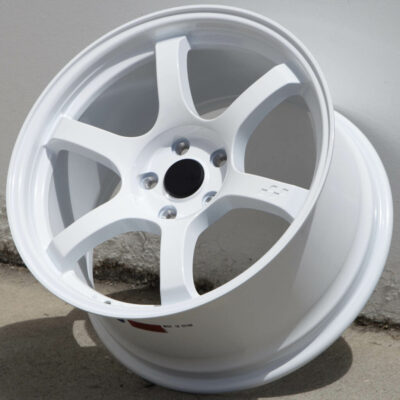 1 CIRCUIT CSF1 18x9.5 5x100 +38 WHITE WHEEL 57DR FITS SUBARU WRX GT86 FRS BRZ