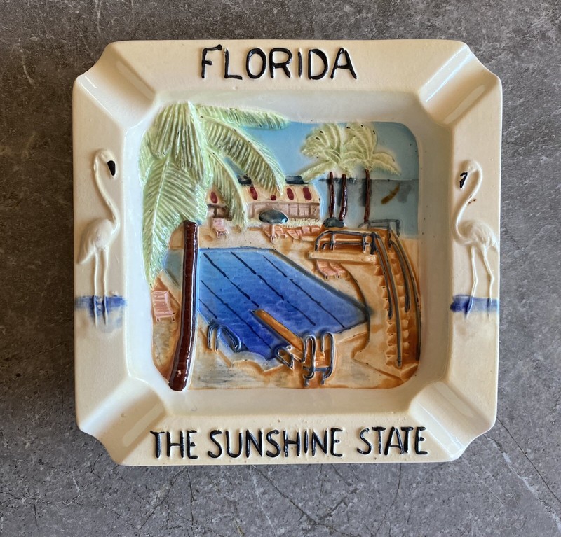 Vintage "Florida Sunshine State" Ashtray, C. 1950's
