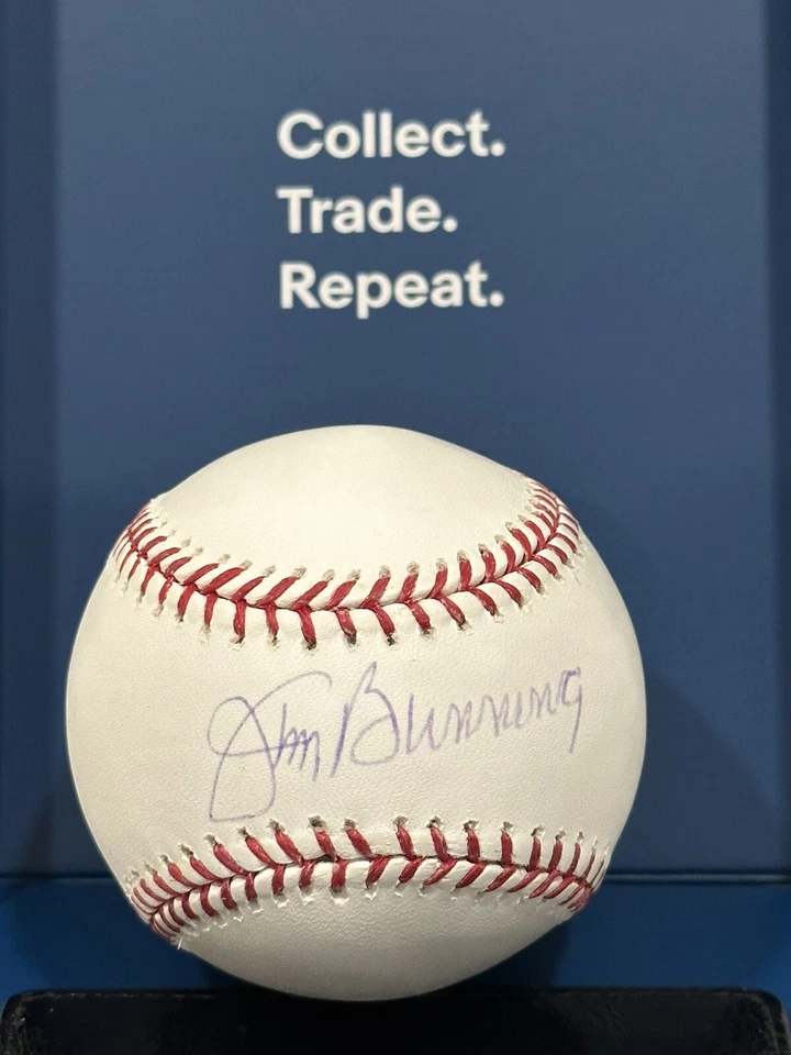 2016 Tristar Hidden Treasures Platinum Jim Bunning 签名限量版/24 OML 棒球 — 第 2/4 张图片