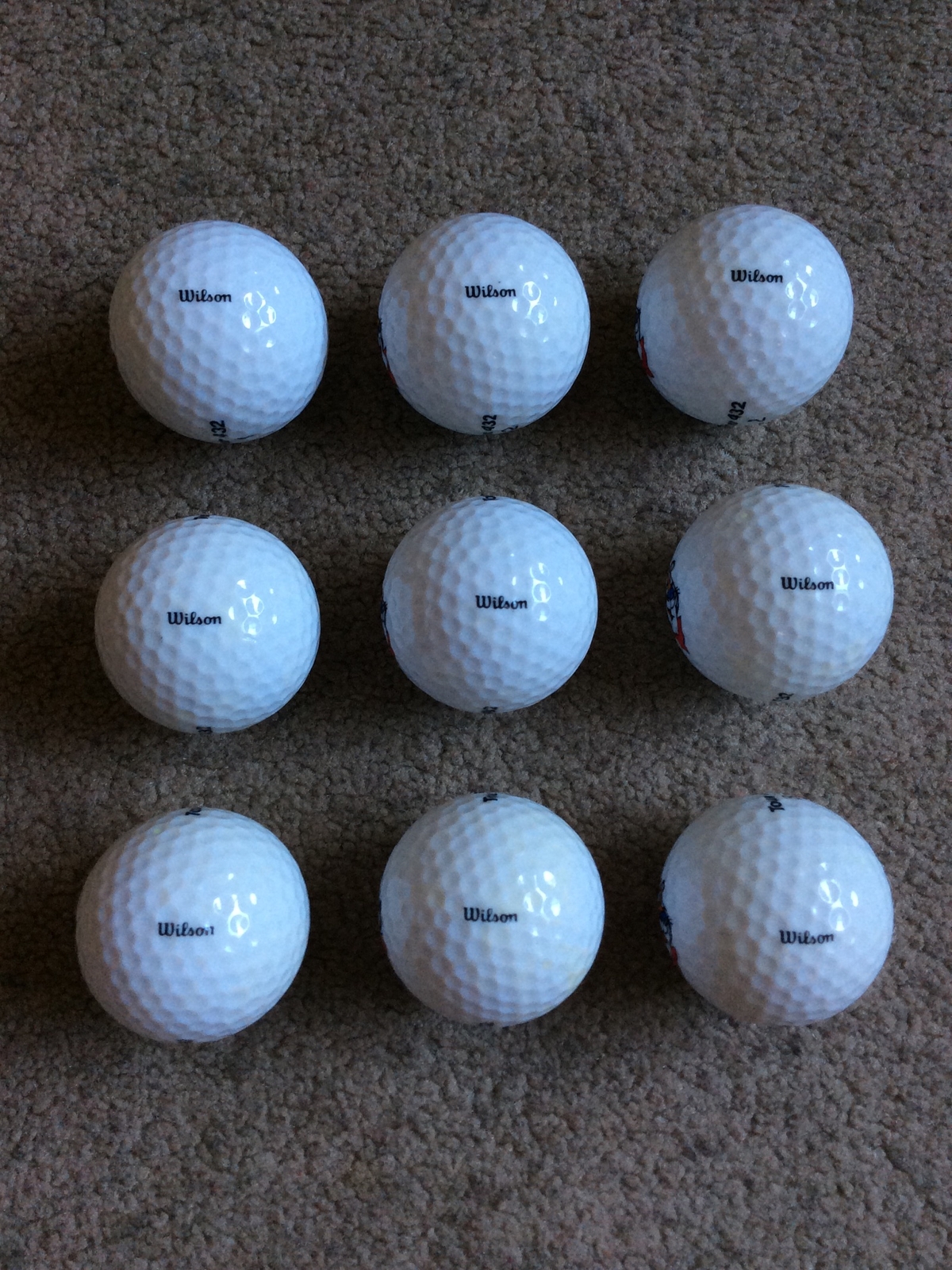 New Tour 432 By Wilson Tony The Tiger NINE White Golf Balls
