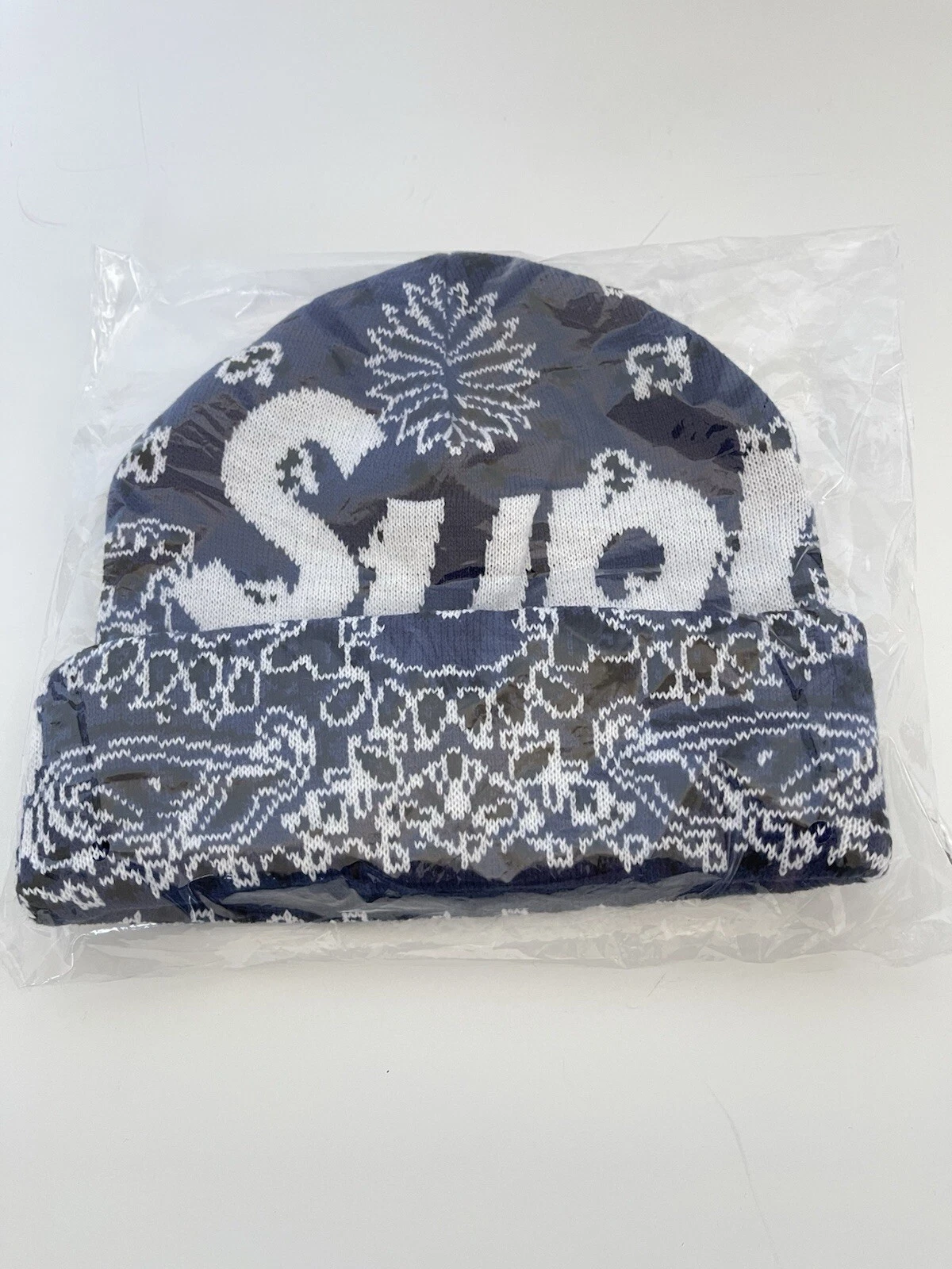 Bonnet bleu marine Supreme Big Logo
