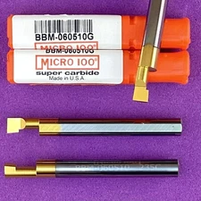 MICRO 100  BBM - 060510G  Carbide Boring Bar; 6mm Shank 5.4mm min TiN🎯Machinist