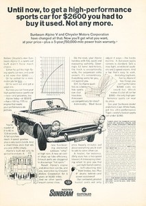 1967 Sunbeam Alpine Classic Vintage Advertisement Ad