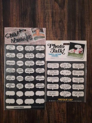 Vintage (1988 & 1983) Photo Caption Stickers Lot of 2 *Sealed*