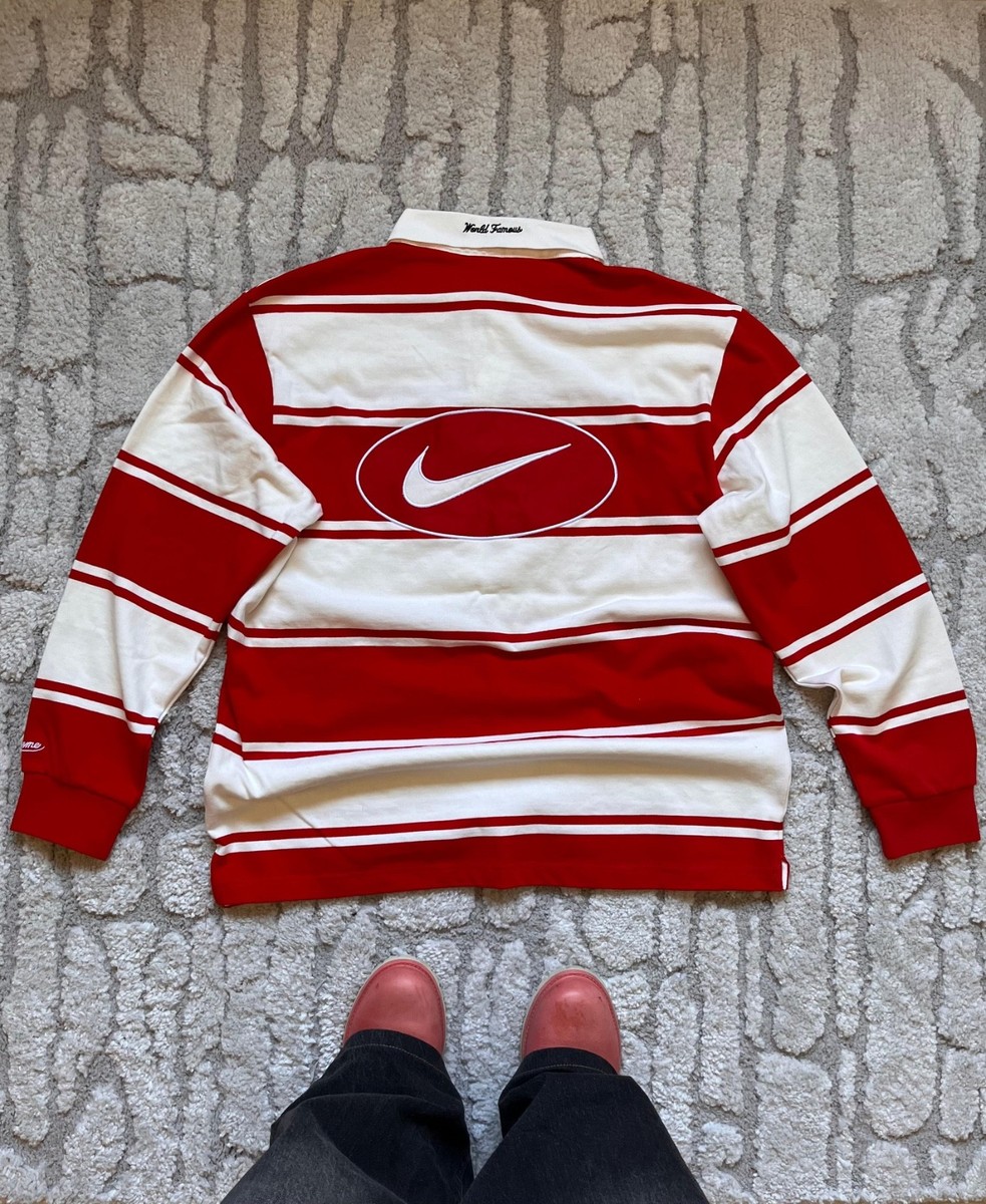 Supreme x Nike Polo Rugby Long Sleeve Red Version Large | eBay