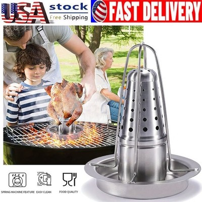 Thanksgiving Christmas Chicken Roaster Stand BBQ Grill Chicken Turkey Holder