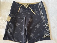 Quiksilver Bathing Suit Mens 30 Black String Big Wave Invitational Eddie Aikau