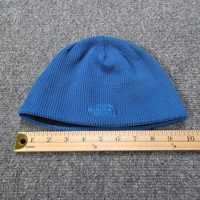 The North Face Youth/Girls ONE SIZE Beanie Hat Blue Black Knit