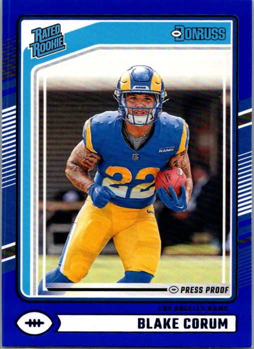 2024 Donruss #322 Blake Corum Press Proof Blue