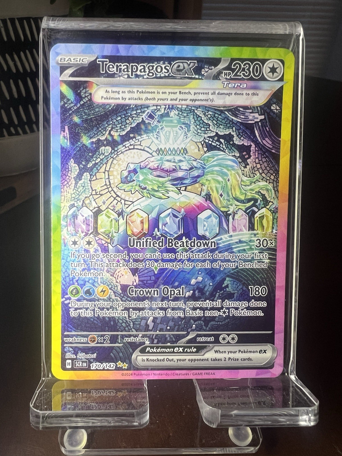 Terapagos EX 170/142 Special Illustration Rare Pokemon Stellar Crown CLEAN