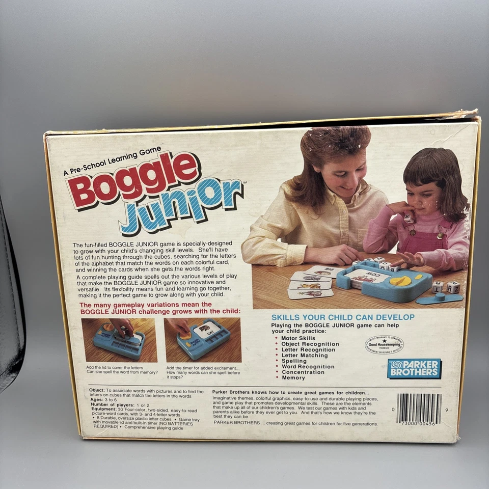 VTG 1988 Boggle Junior Game Toddlers Kids Educational Learning Words COMPLETE - Image 2 of 4