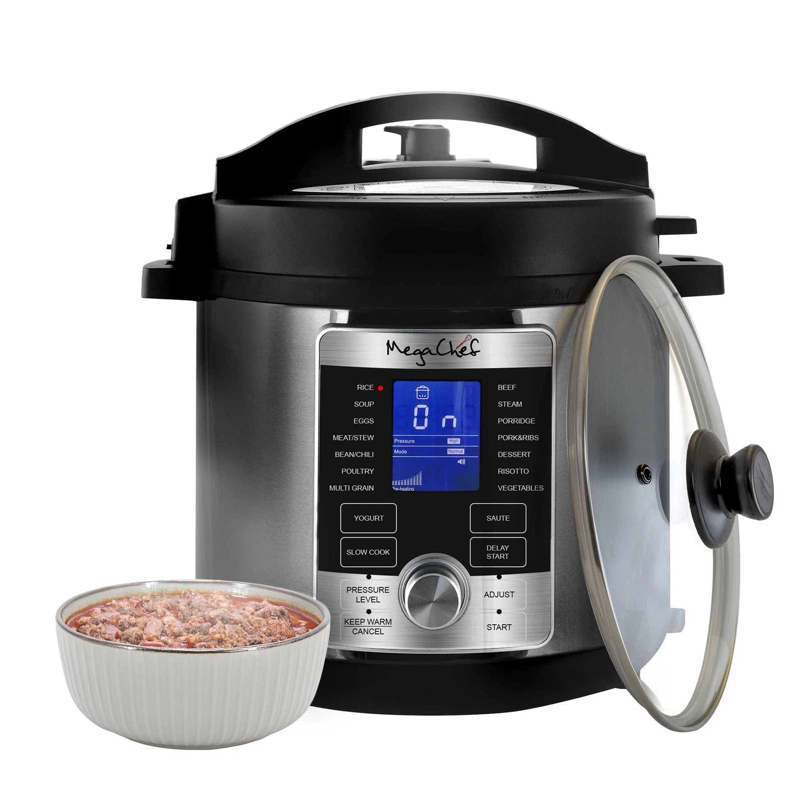 6 Quart Stainless Steel Electric Digital Pressure Cooker W/ Lid