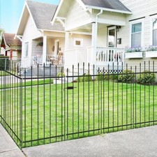 Metal Garden Fence with Gate 42 in H x 12 ft L, 1 Gate  5 Panels Border Dog ...