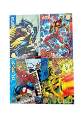 1994 Marvel Cards - Super Heroes - 4 Card - Uncut Promo Sheet - w/ Iron Man, etc