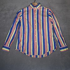 Polo Ralph Lauren Shirt Mens Large Multicolor Stripe Regent Custom Fit Button Up