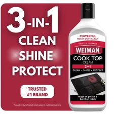 Weiman Glass Cooktop Heavy Duty Cleaner & Polish - Shines and Protects Glass/Cer