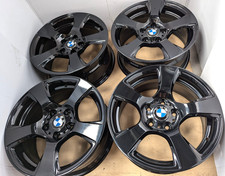 4x GENUINE GLOSS BLACK BMW 1 2 3 4 X1 X3 SERIES F30 F31 E90 E91 17" ALLOY WHEELS