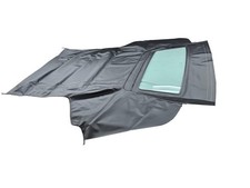 Fits Ford Mustang 1983-90 Soft Top Tinted Glass Window Black Canvas Cloth