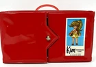 Kim Doll Wardrobe Carrying Case vtg Red Uneeda Miki Fold Out - NO DOLLS