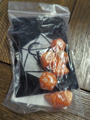 Dice Orange Set Of Seven Marbled Polyhydrated Dice With White Numbers For D20...