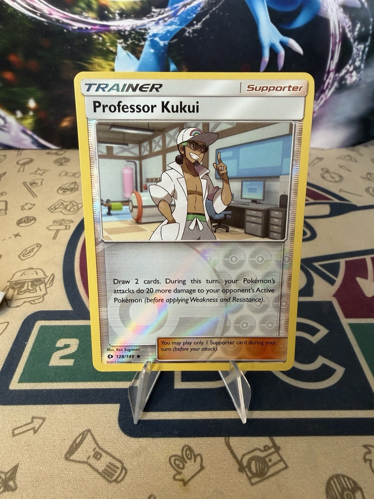 Pokemon TCG Professor Kukui 128/149 Sun & Moon Reverse Holo Trainer Card