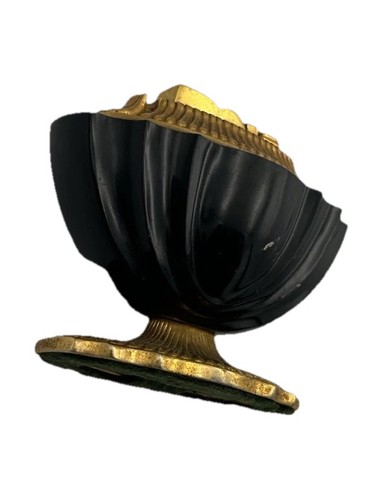 ASR Table Cigarette Lighter Collectible Antique Vintage Black Enamel Gold Tone - Picture 8 of 12