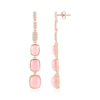 Cavill Ohrringe Damen 925 Sterling Silber RoséVergoldet Pink Opal 10,85Ct
