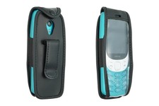 Caseroxx Borsa In Vera Pelle Con Clip Da Cintura Per Nokia 130 – Custodia Con Finestra Trasparente (Nero) - 4