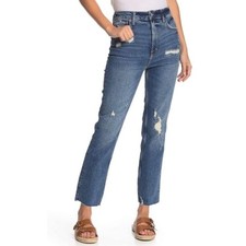 We the Free Free People Straight Leg Raw Hem Distressed Jeans  Size 27