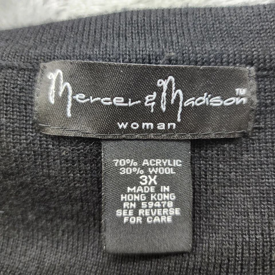 Falda vintage Y2K Mercer&Madison para mujer 3X negra mezcla de lana mini tejida Foto 3 de 4