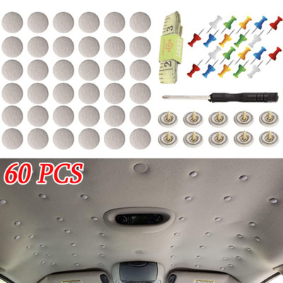 60Stk Reparatur Dachhimmel Befestigung Auto Dach Schnappnieten Stoff Metall